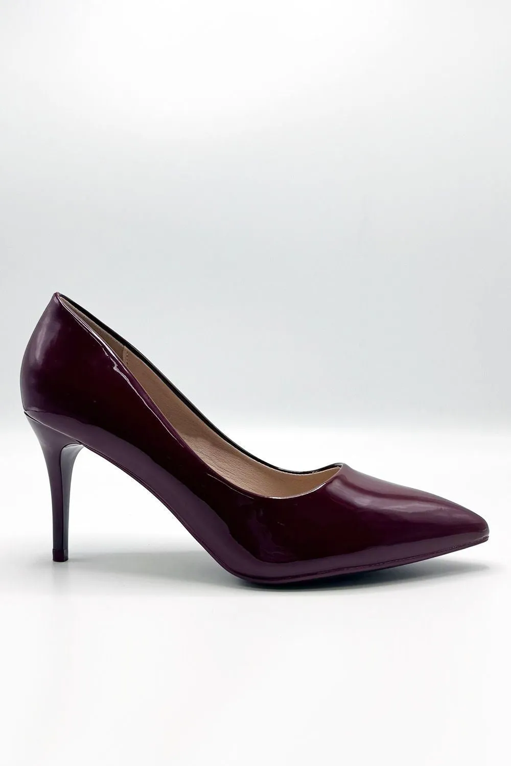 Ingrid Pointed Toe Court Heels in Wine