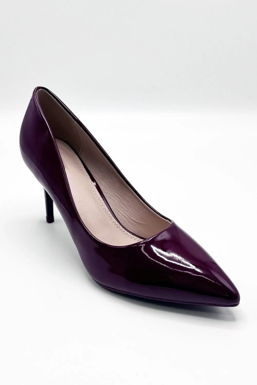 Ingrid Pointed Toe Court Heels in Wine