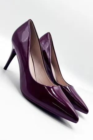 Ingrid Pointed Toe Court Heels in Wine