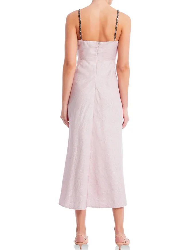 Ingrid Slip Dress Pink/Metallic - Australian Made