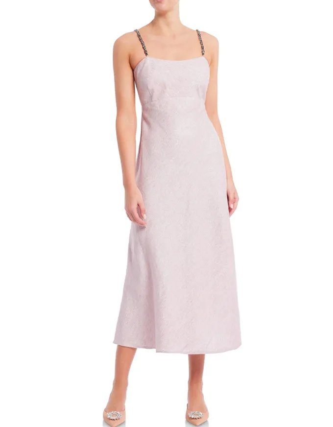 Ingrid Slip Dress Pink/Metallic - Australian Made
