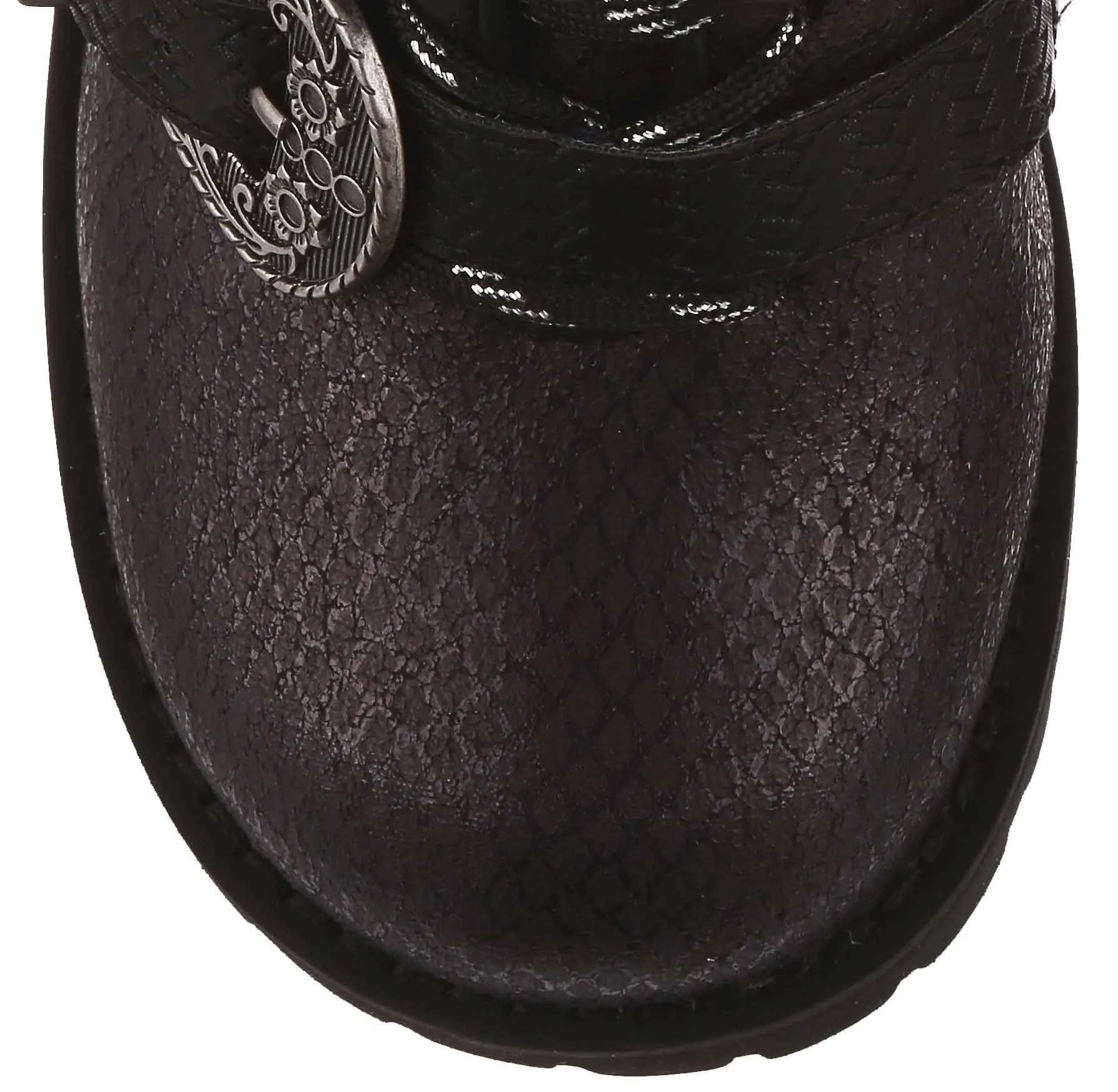 Irregular Choice Buckle Boost Black Womens Ankle Boots