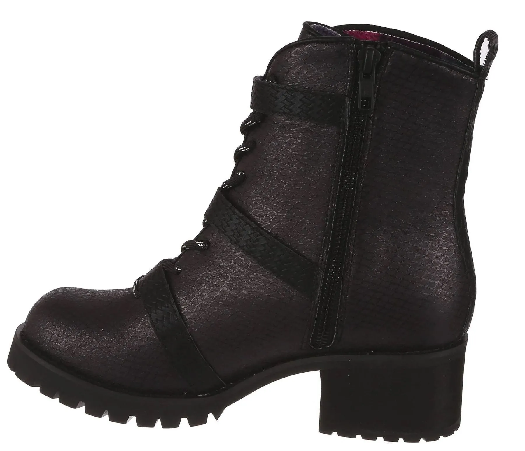 Irregular Choice Buckle Boost Black Womens Ankle Boots