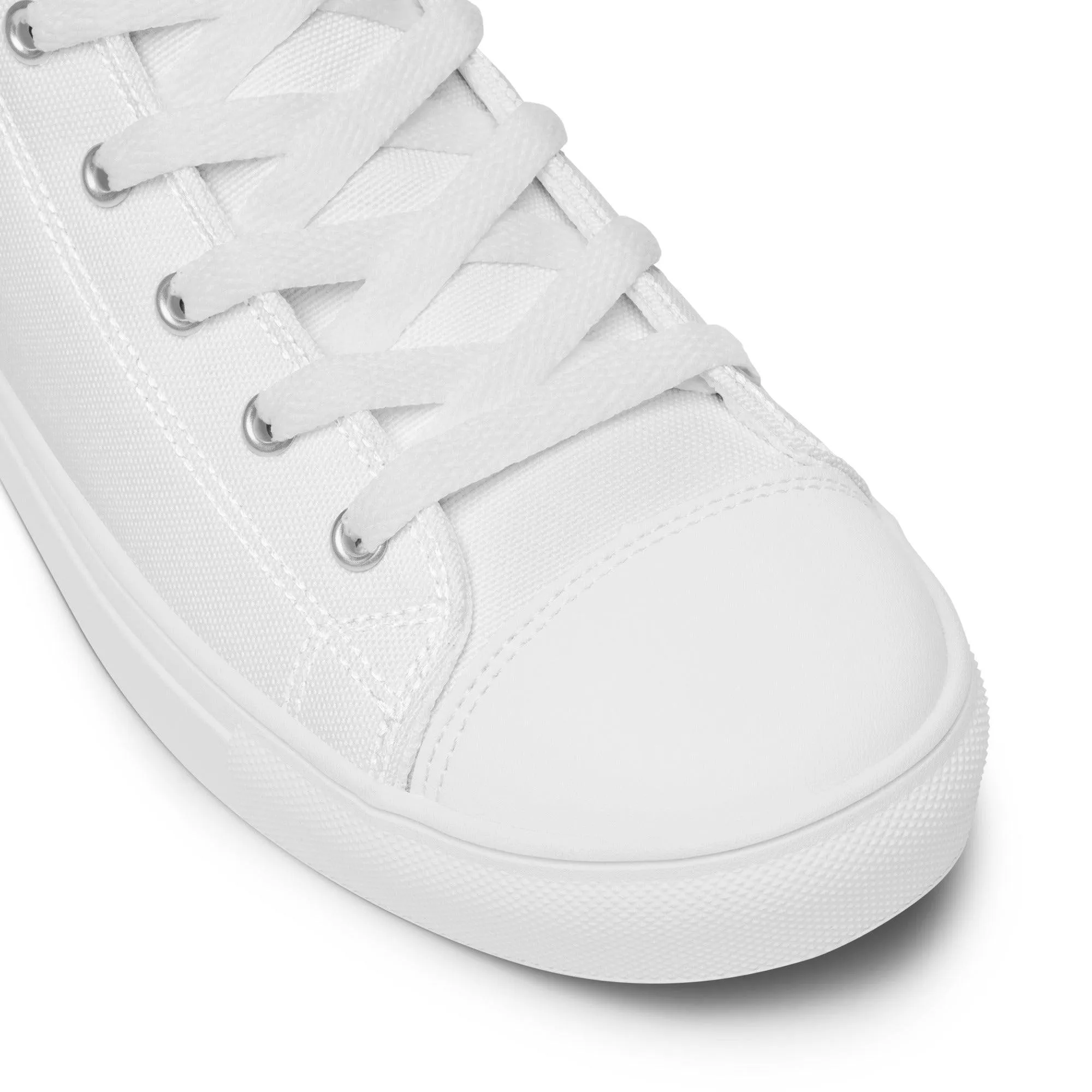 iSAW Mens White / White Black High-Top Canvas Shoes