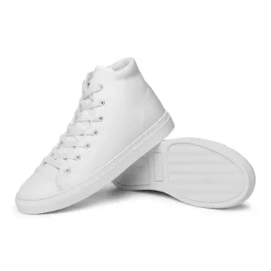 iSAW Mens White / White Black High-Top Canvas Shoes
