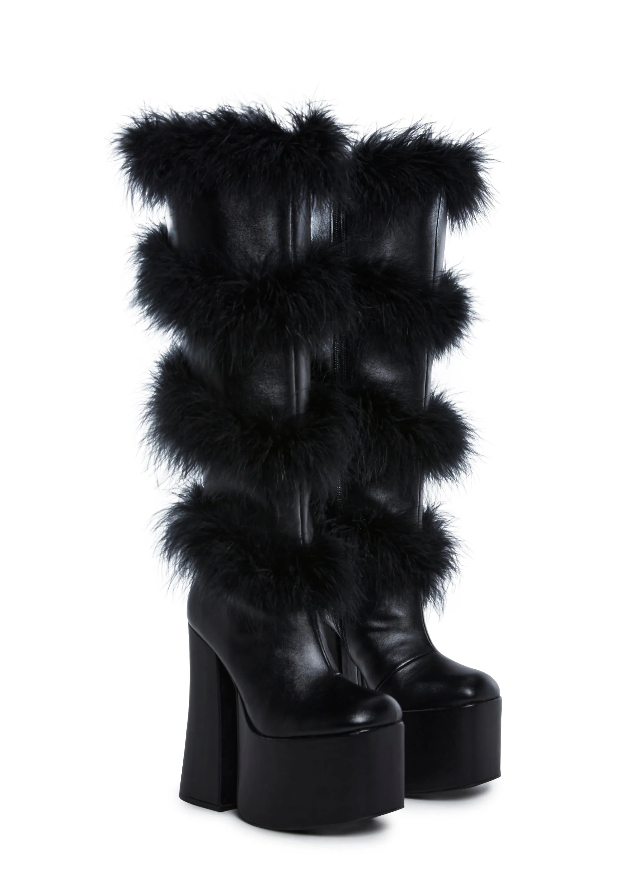 It's Cold Outside Platform Boots - Black