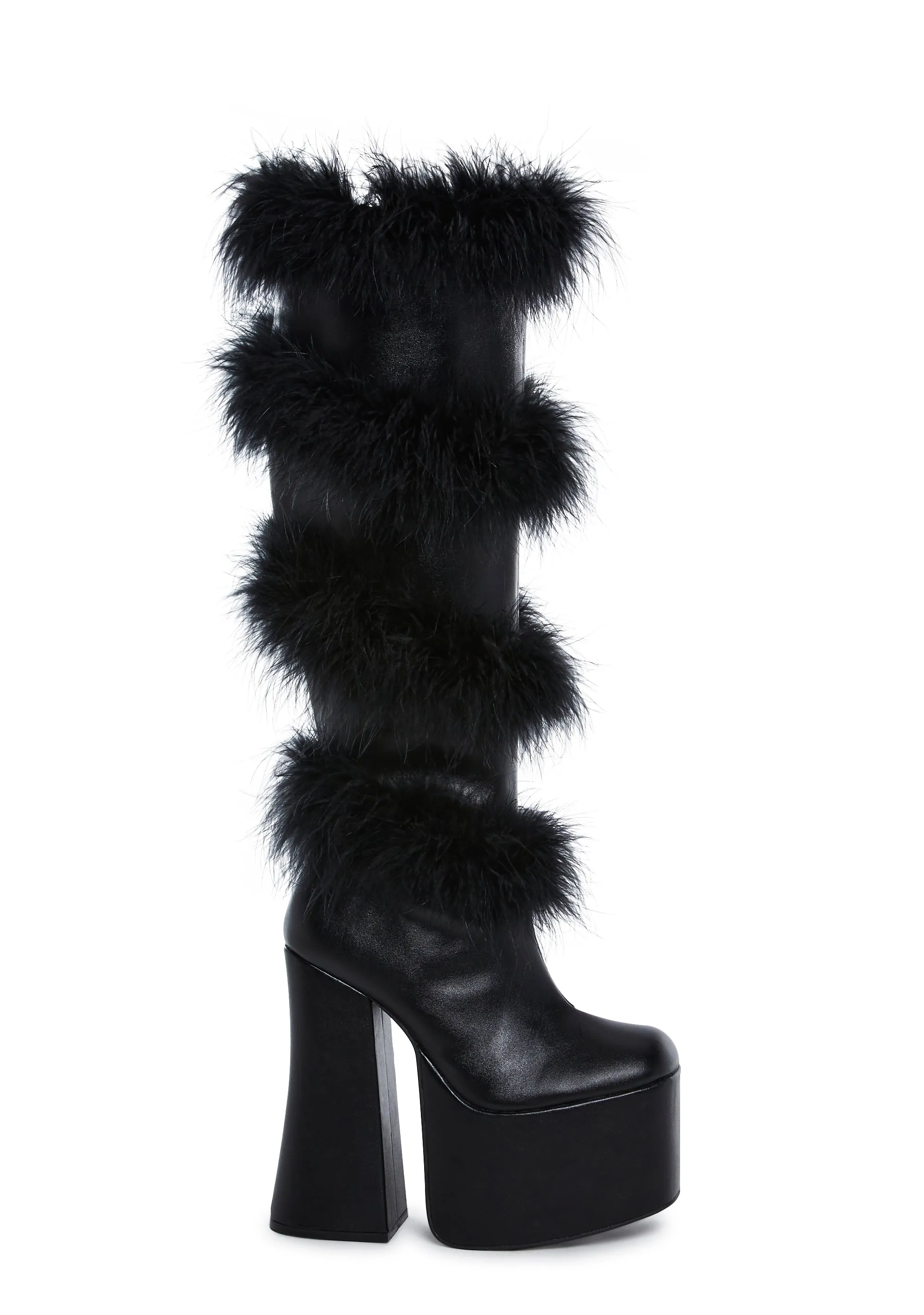 It's Cold Outside Platform Boots - Black