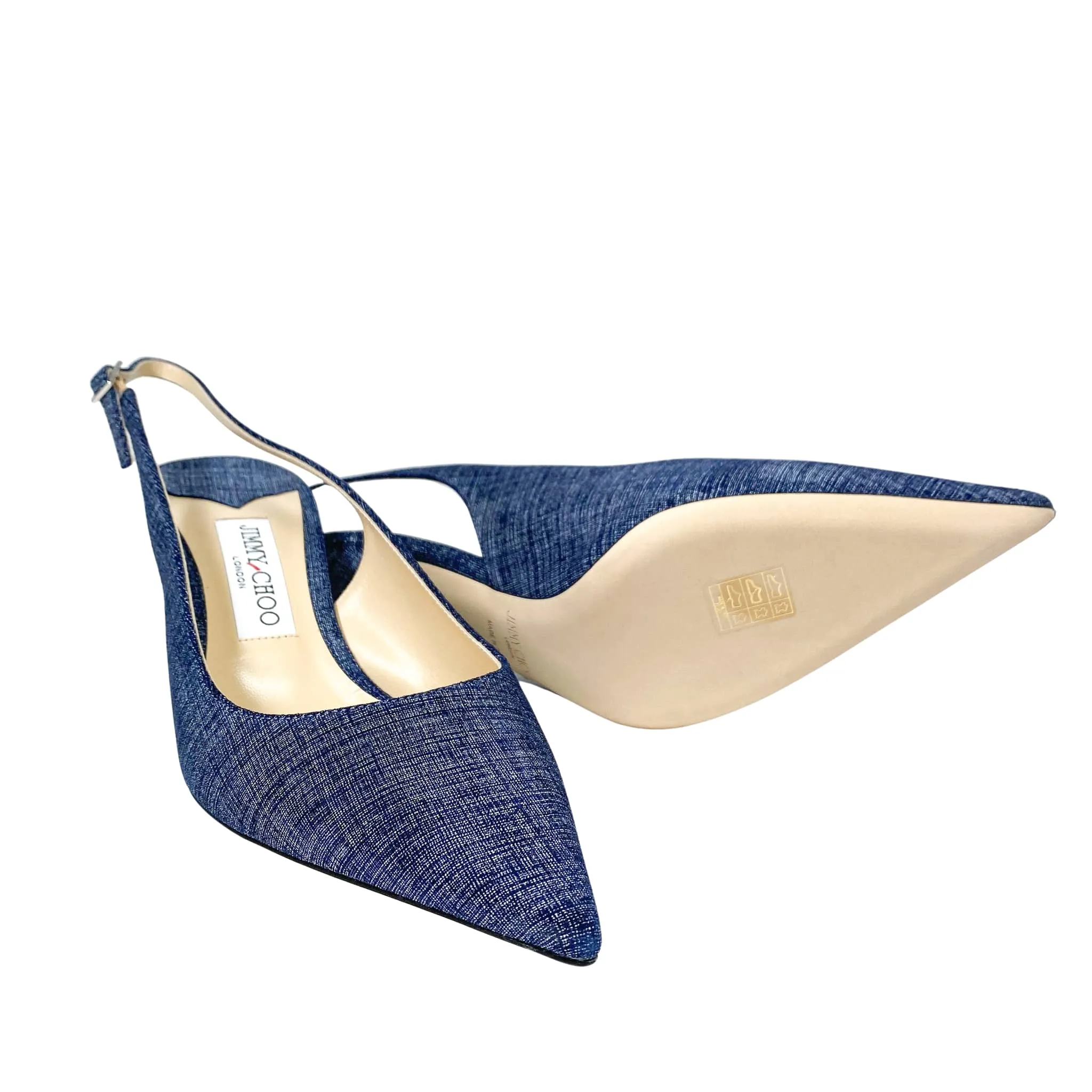Jimmy Choo Harper Denim Kitten Heels Woman