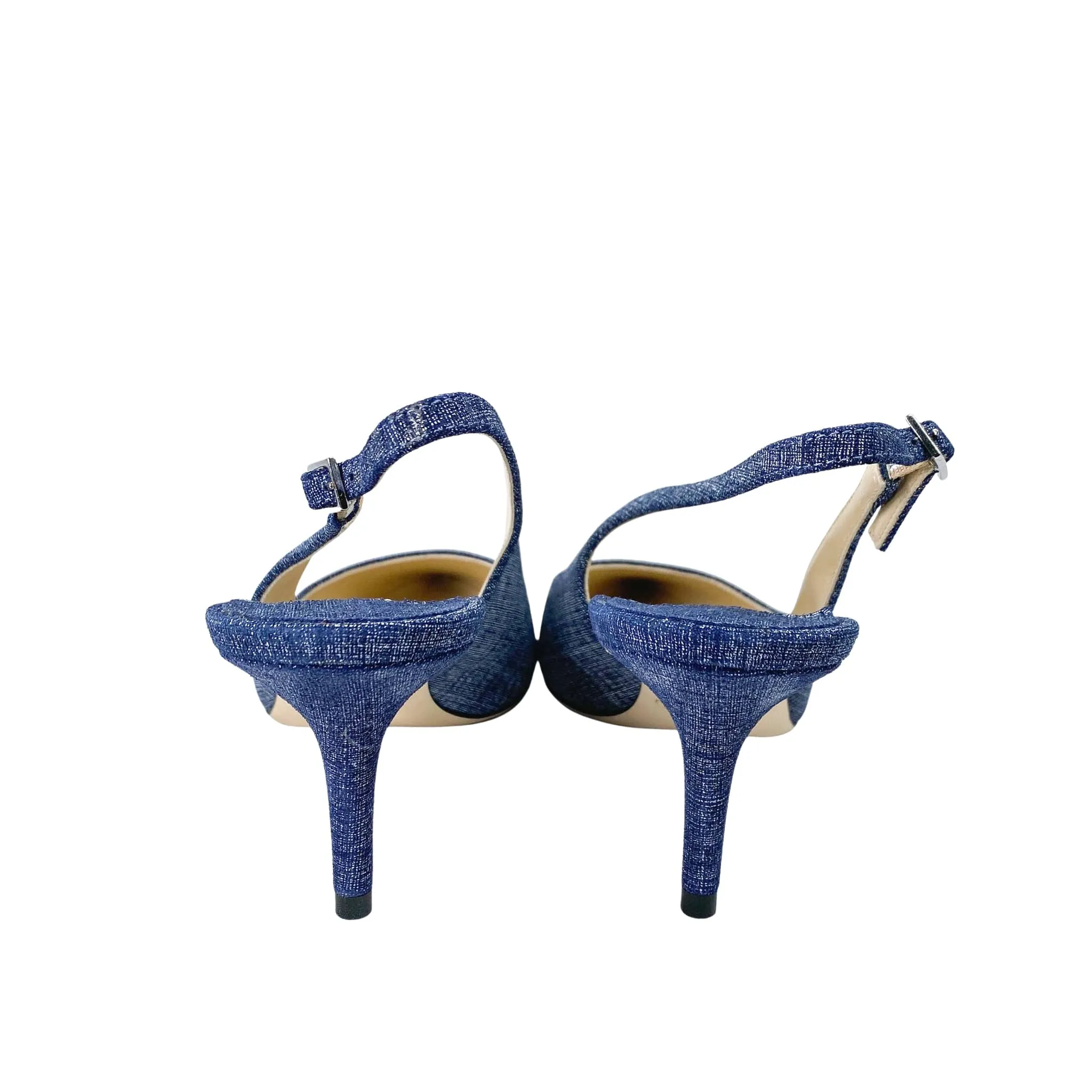Jimmy Choo Harper Denim Kitten Heels Woman
