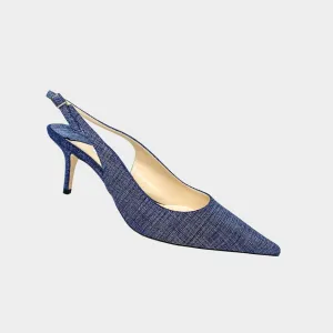 Jimmy Choo Harper Denim Kitten Heels Woman