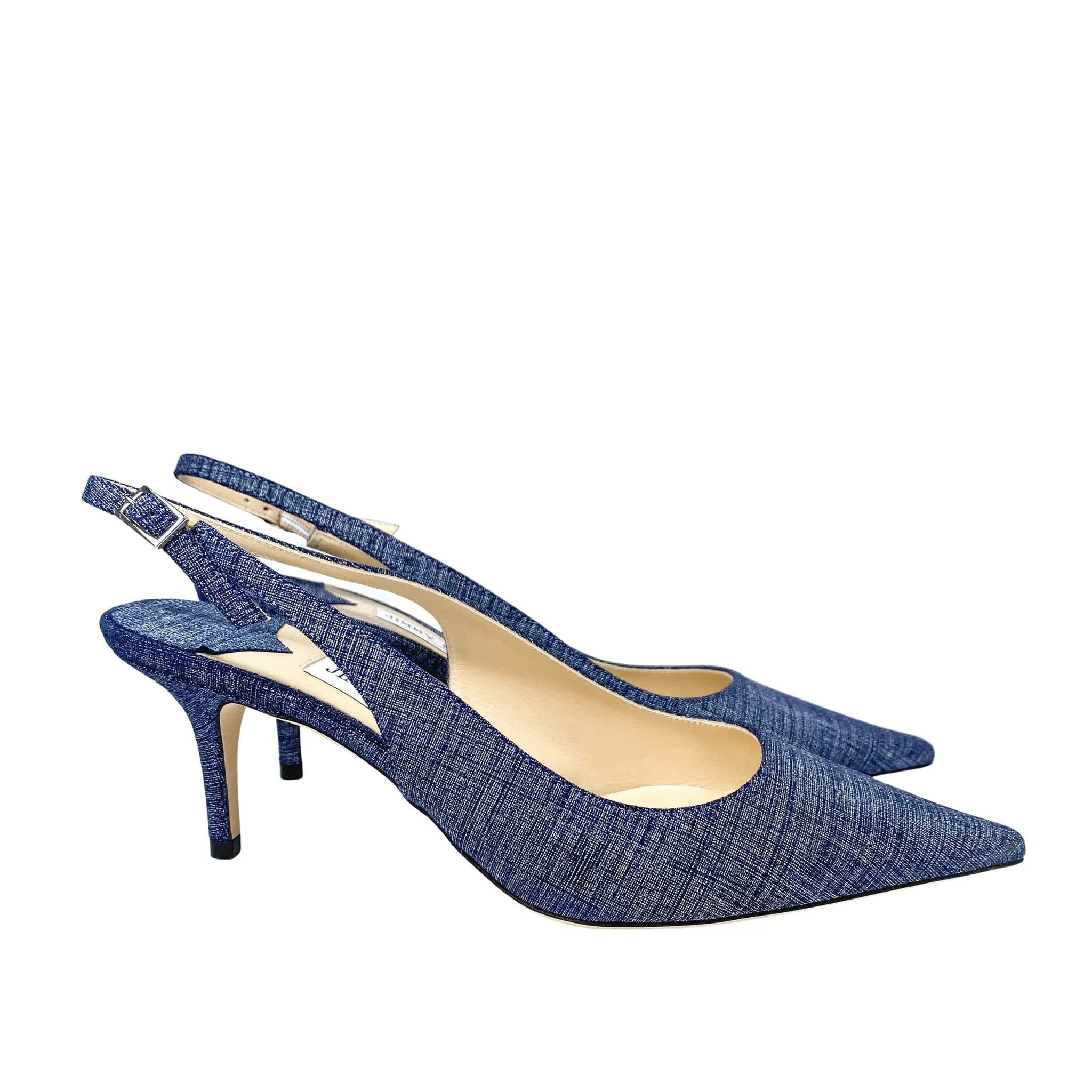 Jimmy Choo Harper Denim Kitten Heels Woman