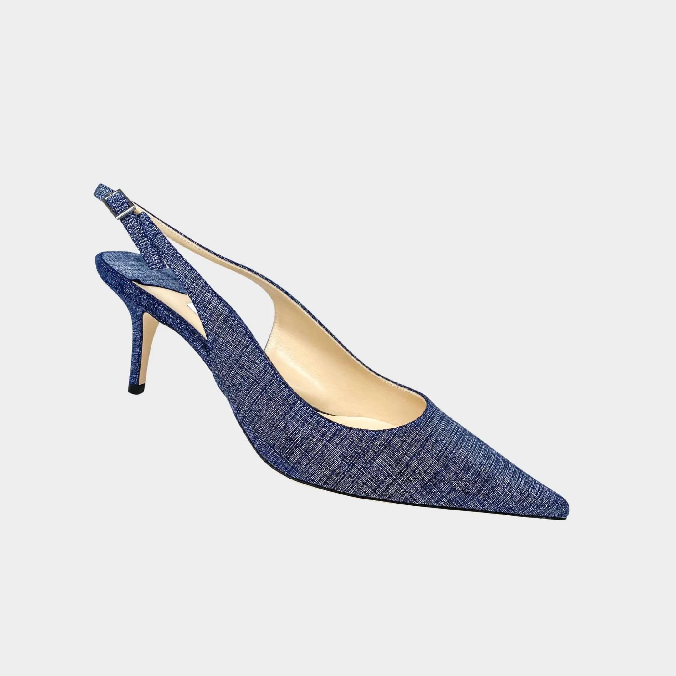 Jimmy Choo Harper Denim Kitten Heels Woman