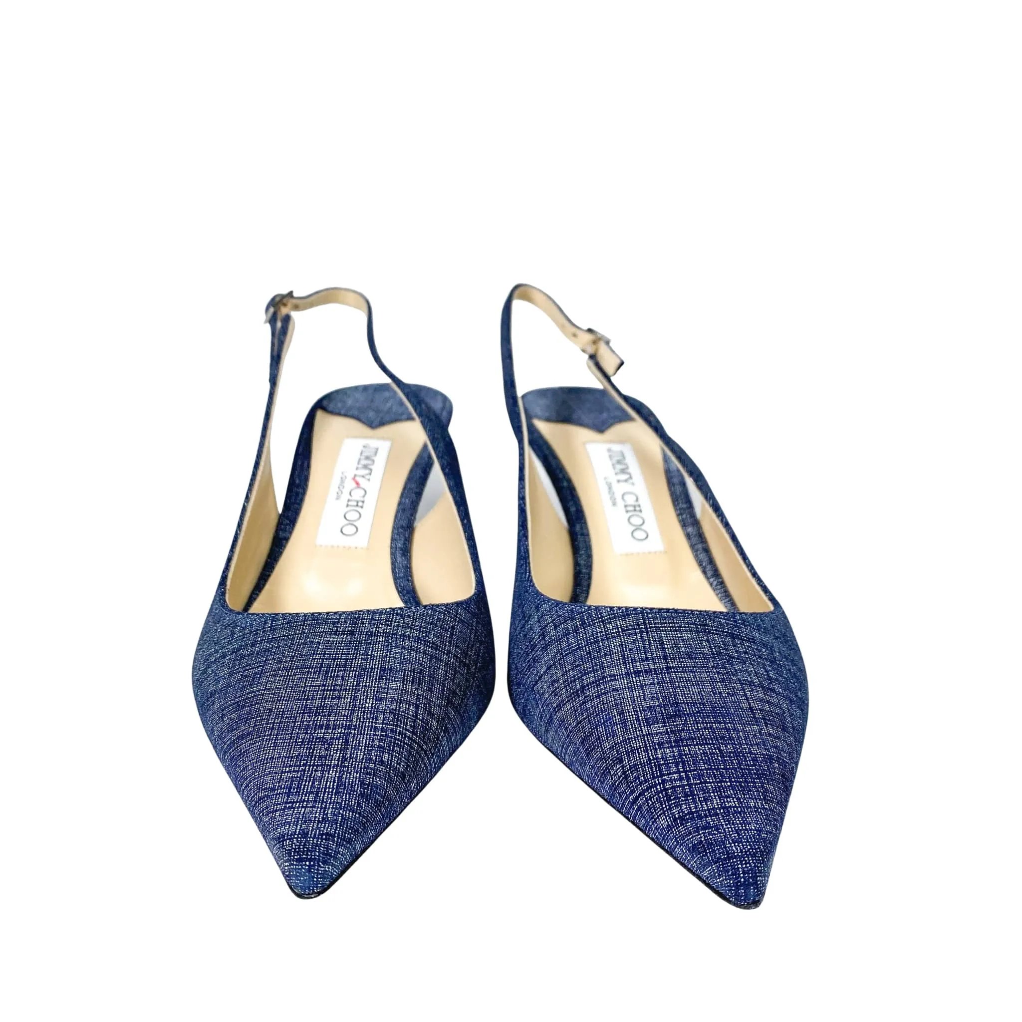 Jimmy Choo Harper Denim Kitten Heels Woman
