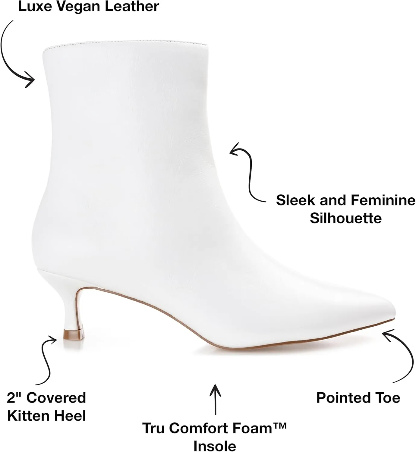 Journee Collection Womens Arely Faux Leather Pointed Toe Ankle Boots