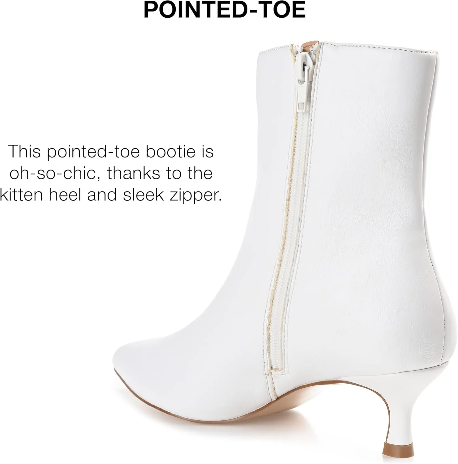 Journee Collection Womens Arely Faux Leather Pointed Toe Ankle Boots