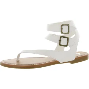 Journee Collection Womens Faux Leather Ankle Thong Sandals