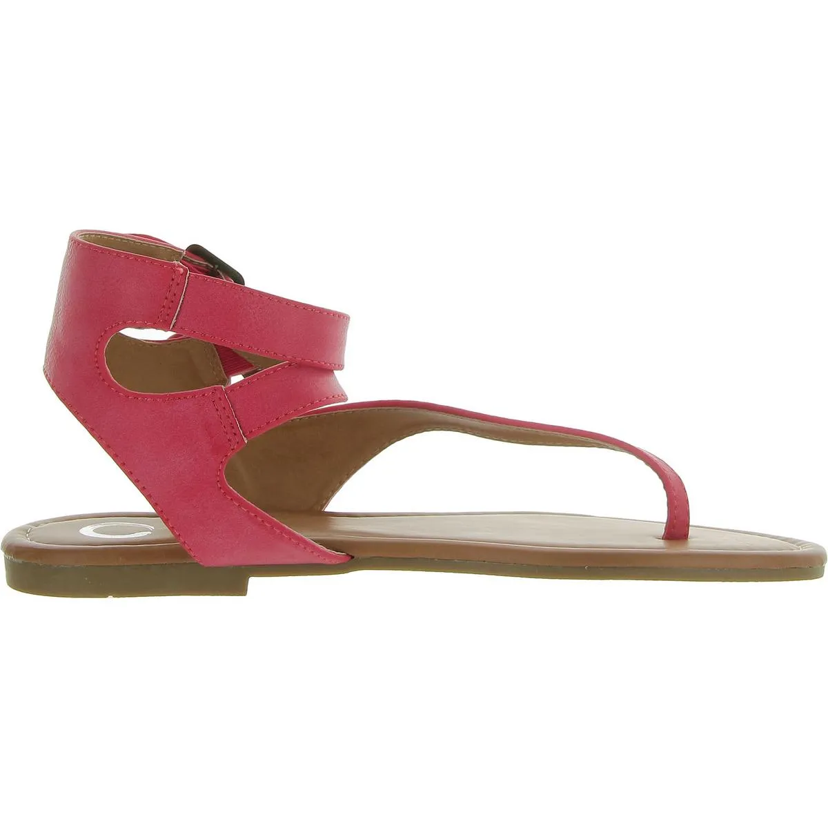 Journee Collection Womens Faux Leather Ankle Thong Sandals
