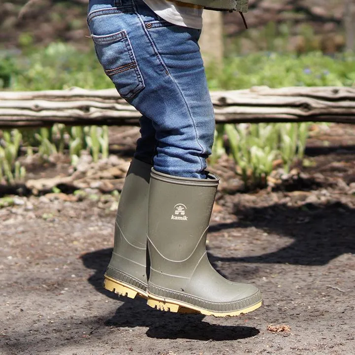 Kamik Stomp | Olive Youth Rain Boots