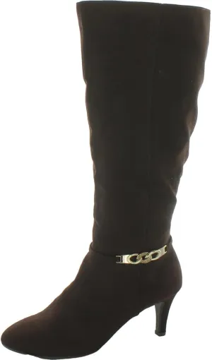 Karen Scott Womens Hanna Faux Leather Tall Mid-Calf Boots