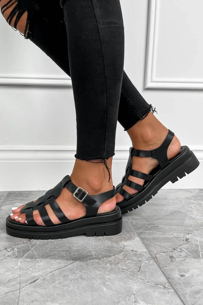 KHAI Chunky Platform Gladiator Sandals - Black
