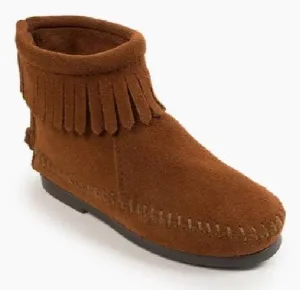 Kids Back Zip Boot Brown