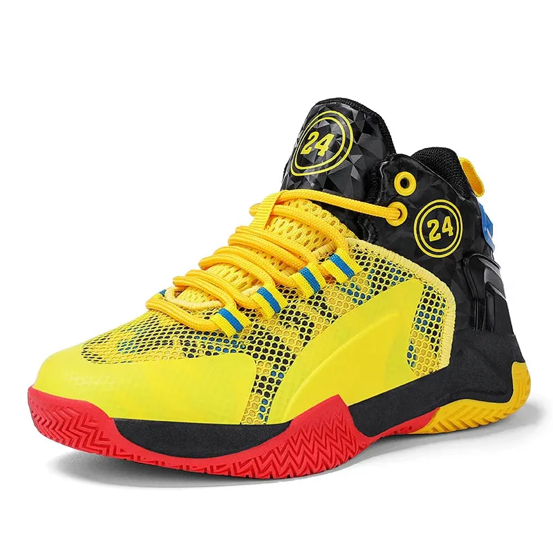 Kids Basketball Shoes - Boys' Non-Slip Outdoor Leather Sneakers | Child Sport Trainer