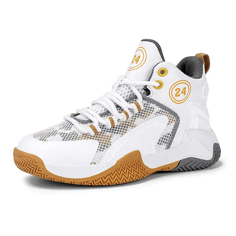 Kids Basketball Shoes - Boys' Non-Slip Outdoor Leather Sneakers | Child Sport Trainer