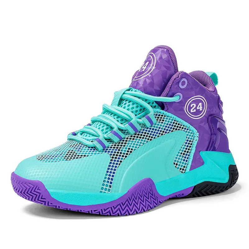 Kids Basketball Shoes - Boys' Non-Slip Outdoor Leather Sneakers | Child Sport Trainer