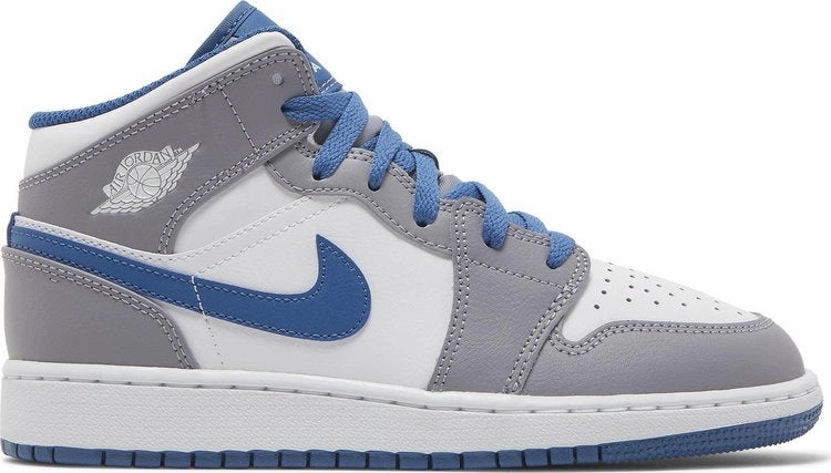 Jordan 1 Mid True Blue Cement (GS) foam - sole - feature shoes traditional running shoes