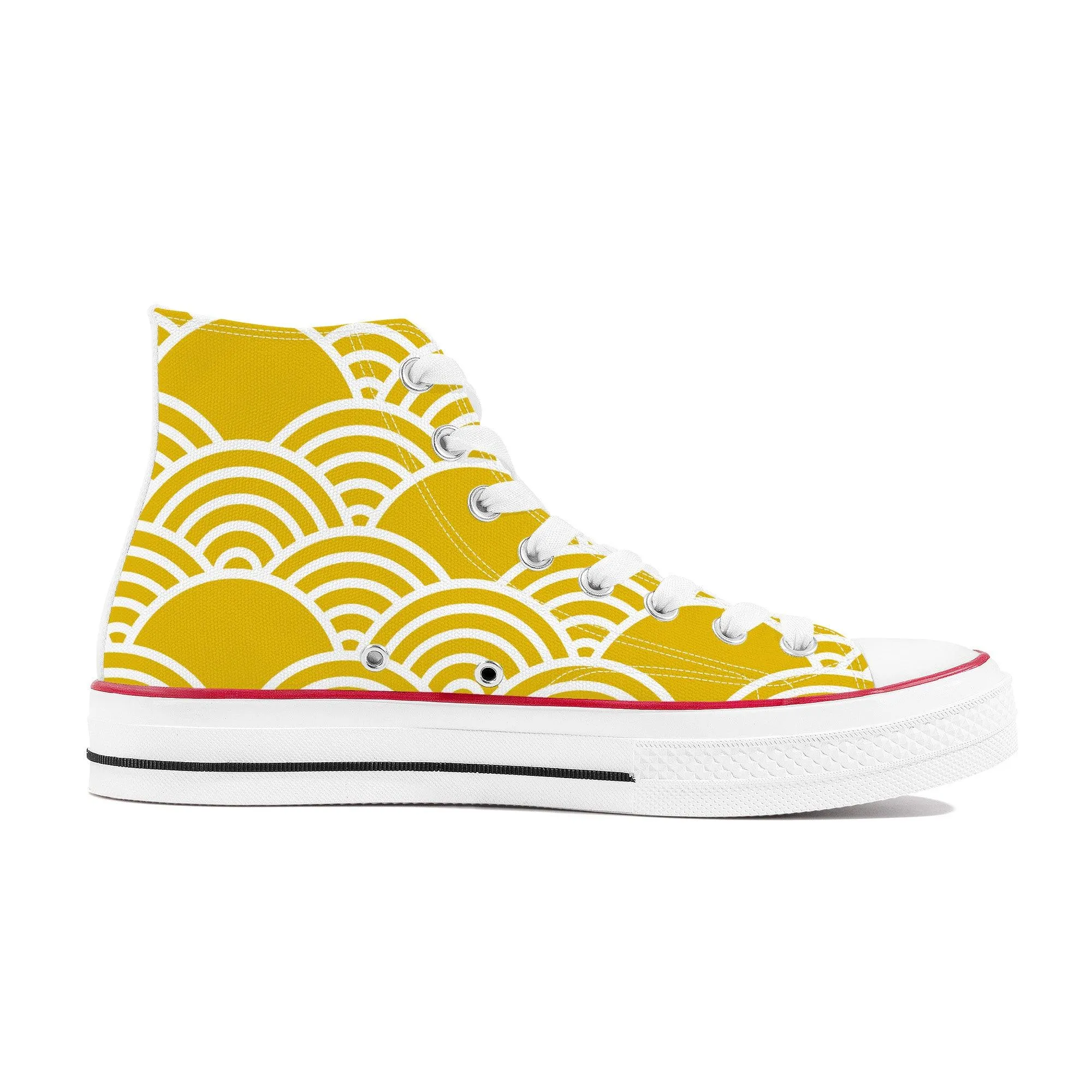 Kiiro 黄色 -  Yellow High Top Canvas Shoes