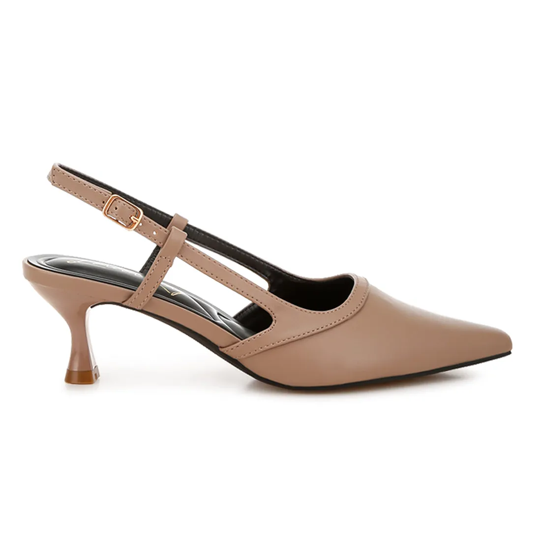 Kitten Heel Slingback Sandals