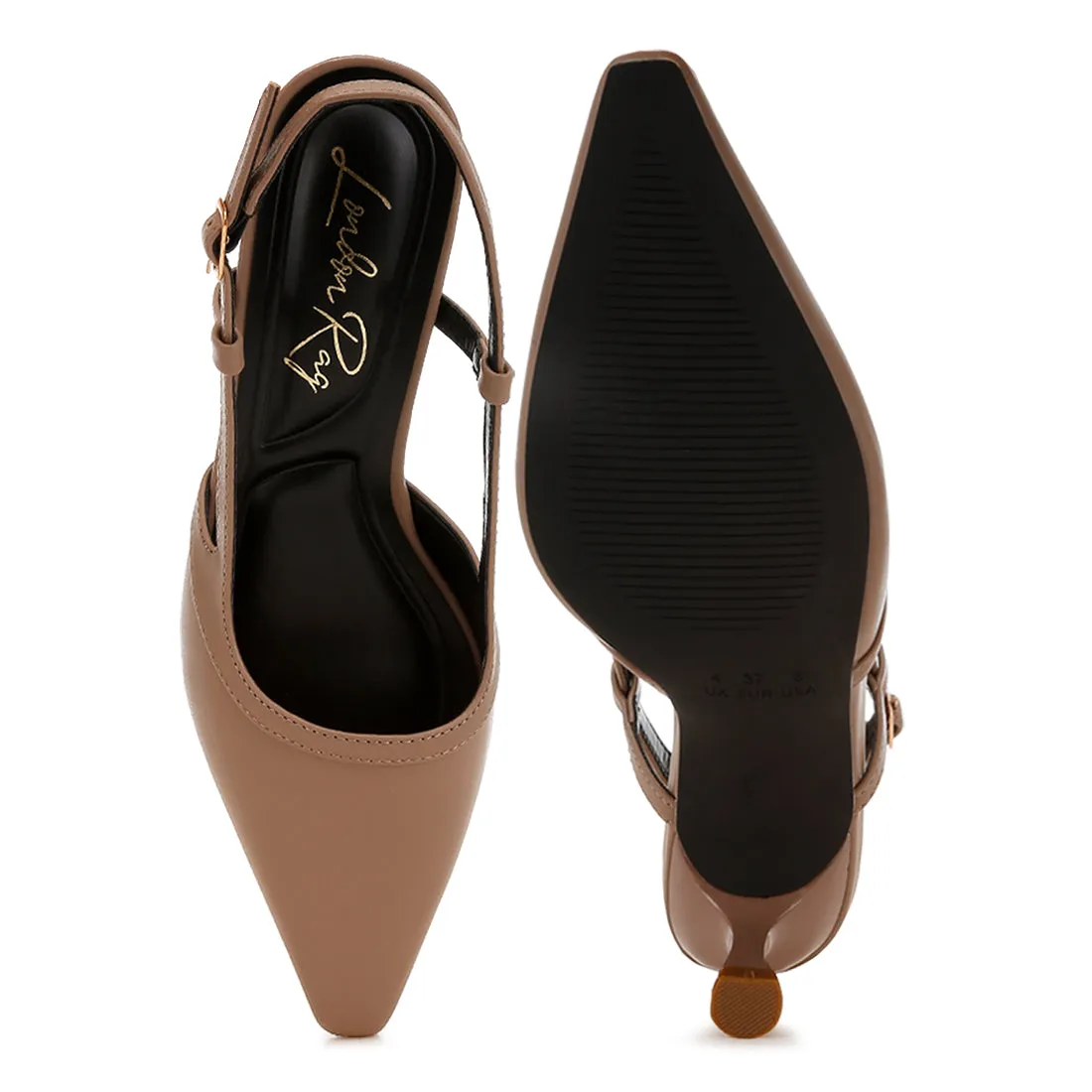 Kitten Heel Slingback Sandals