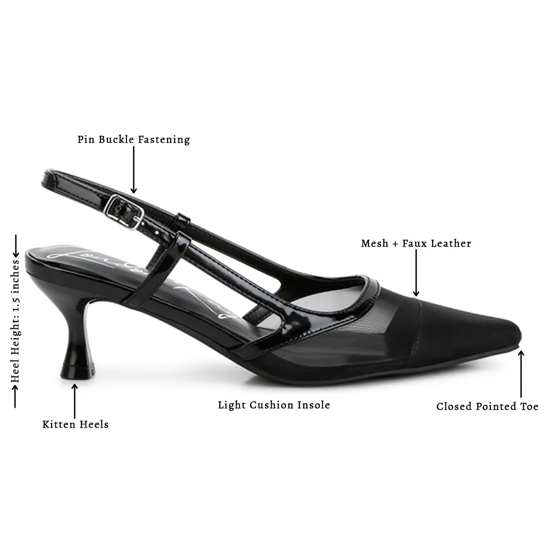 Kitten Heel Slingback Sandals