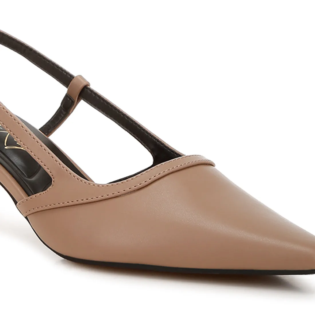 Kitten Heel Slingback Sandals
