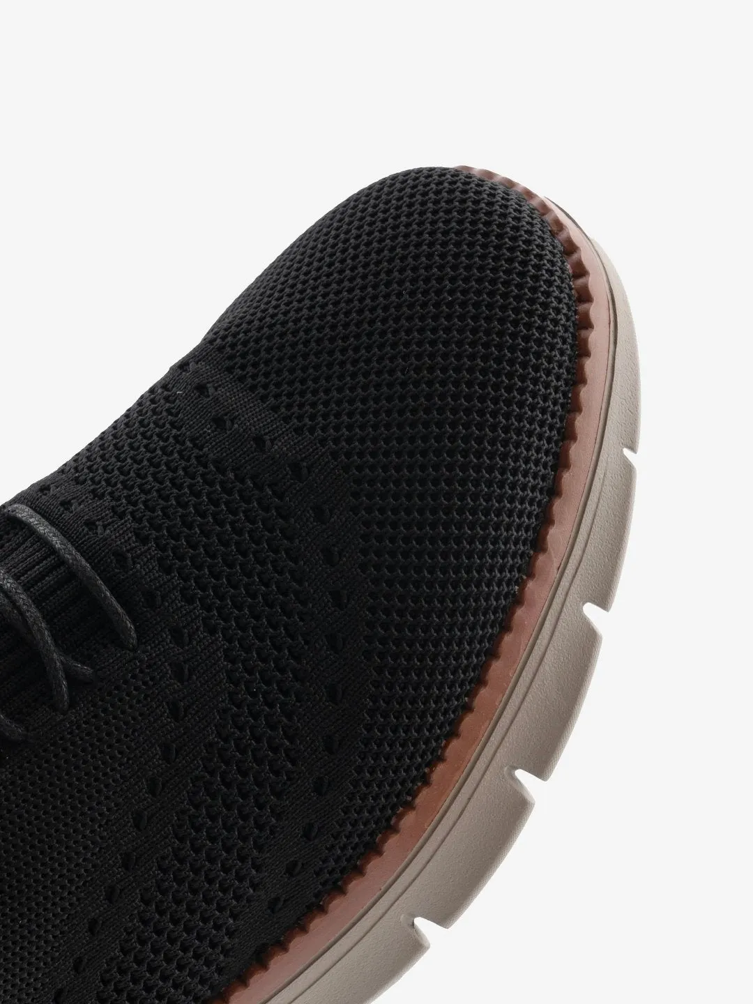 Knitstep Black Classic Flat Sole Low Top Sneakers