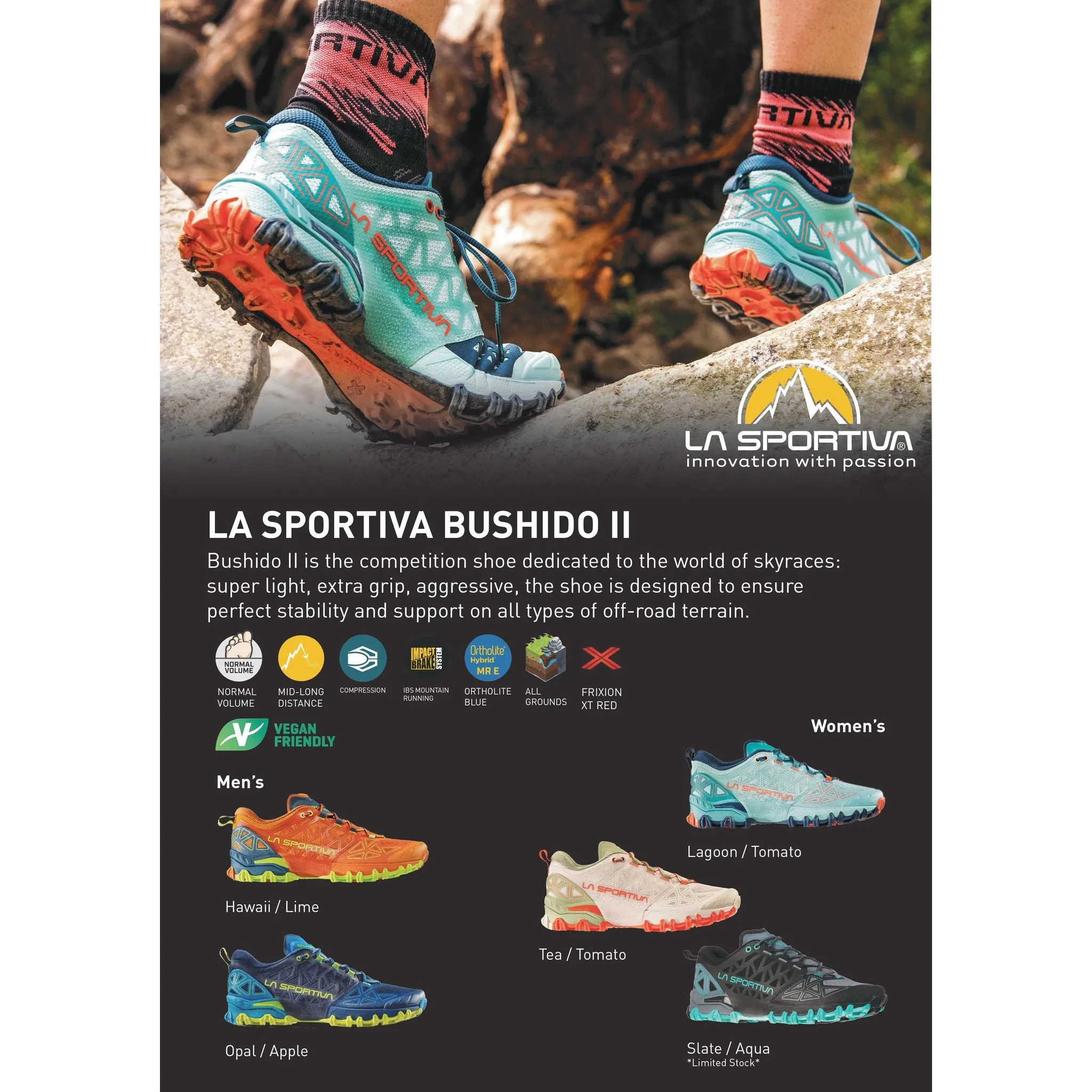 La Sportiva Men's Bushido II Trail Running Shoes