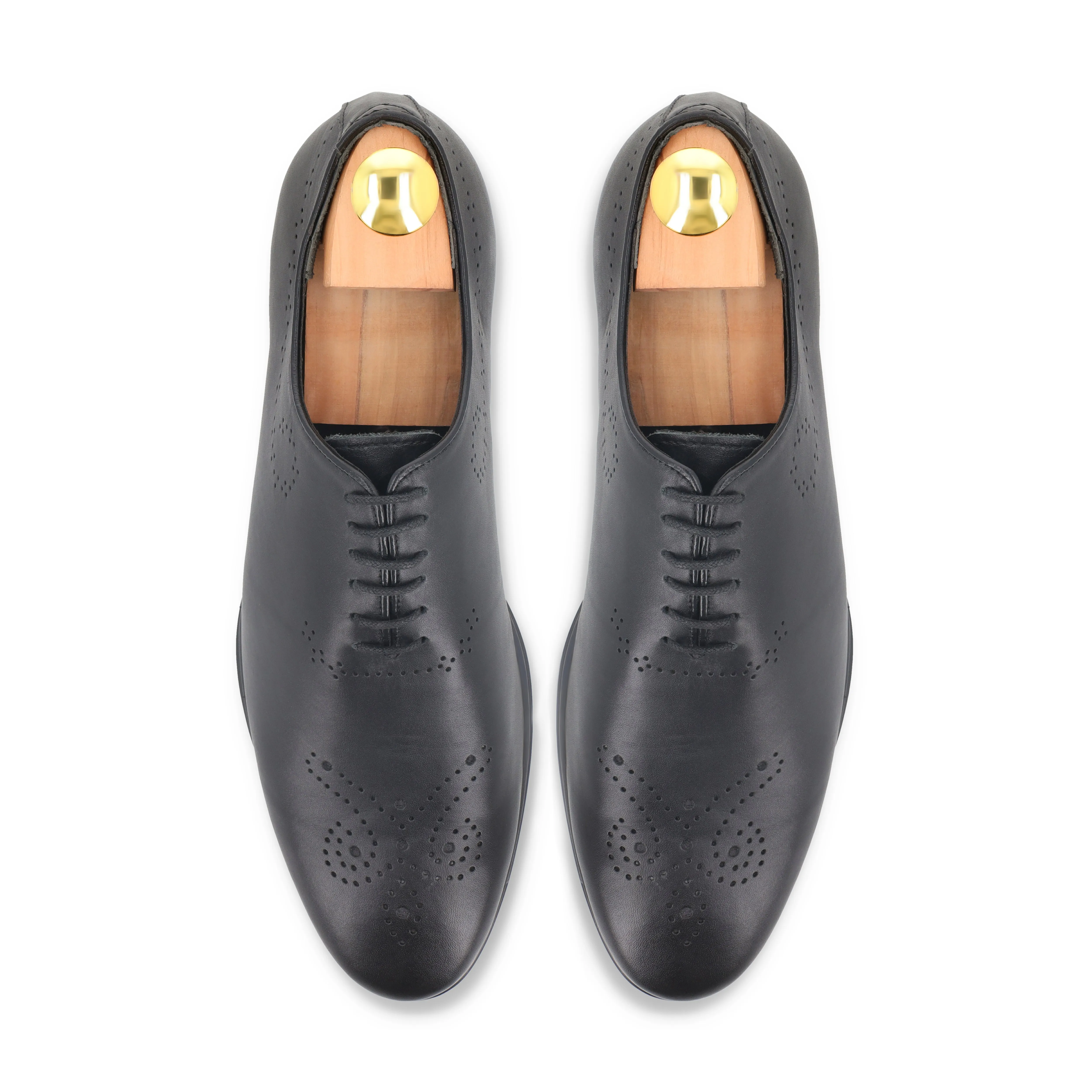 Lace-up Brogue Oxfords - Black