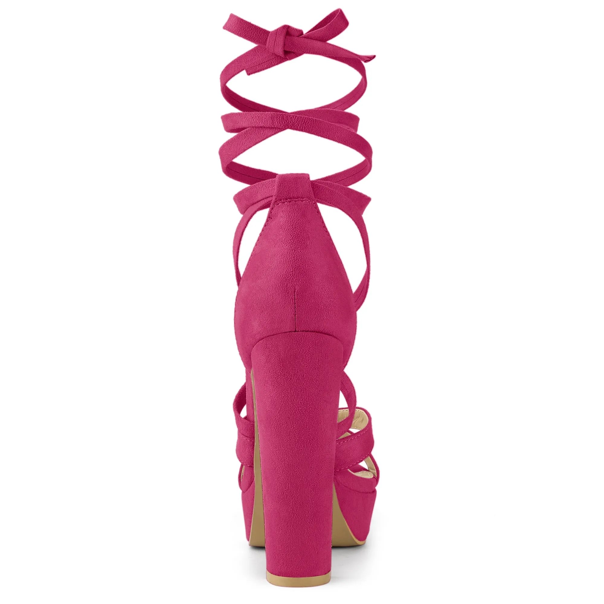 Lace Up Platform Chunky High Heel Sandals