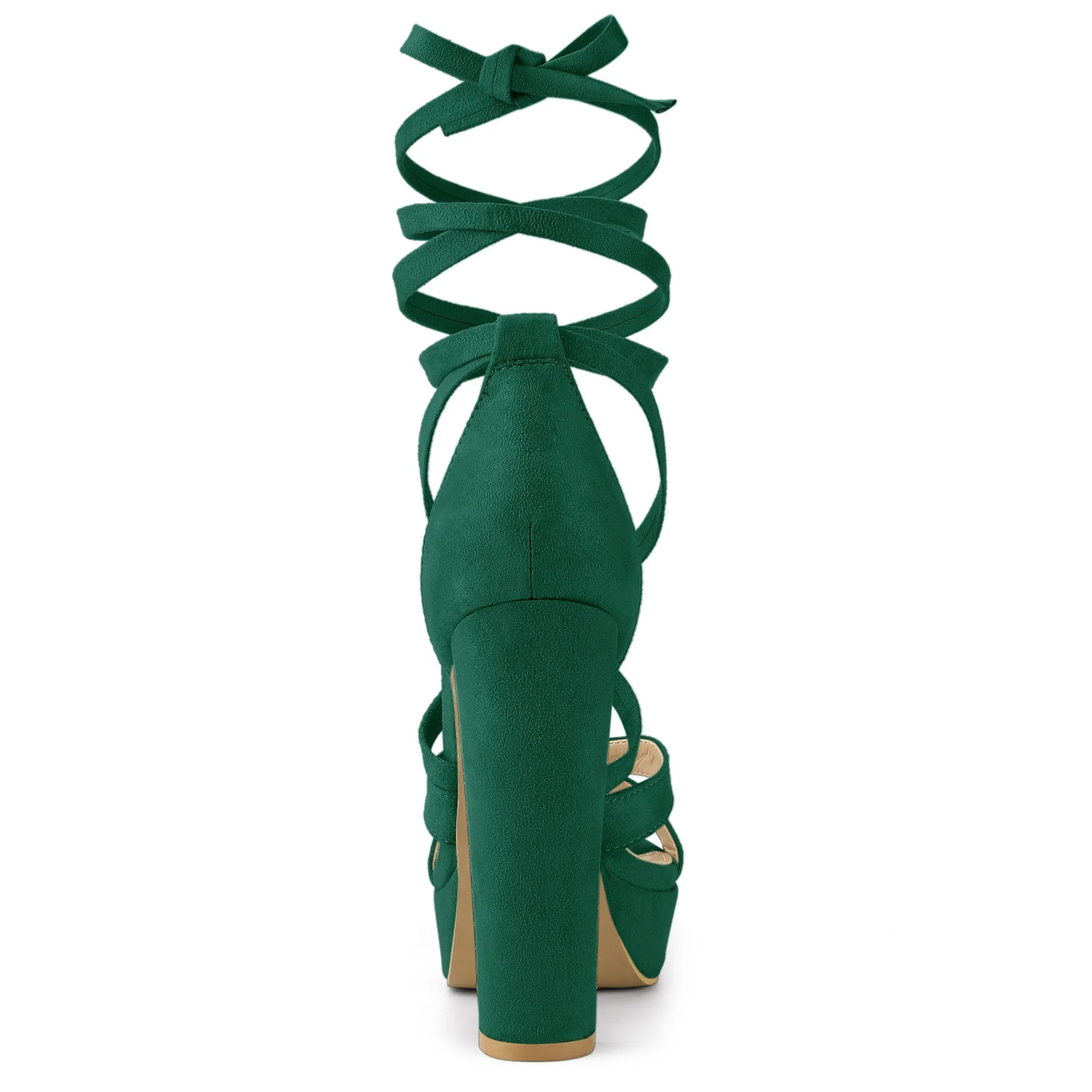 Lace Up Platform Chunky High Heel Sandals