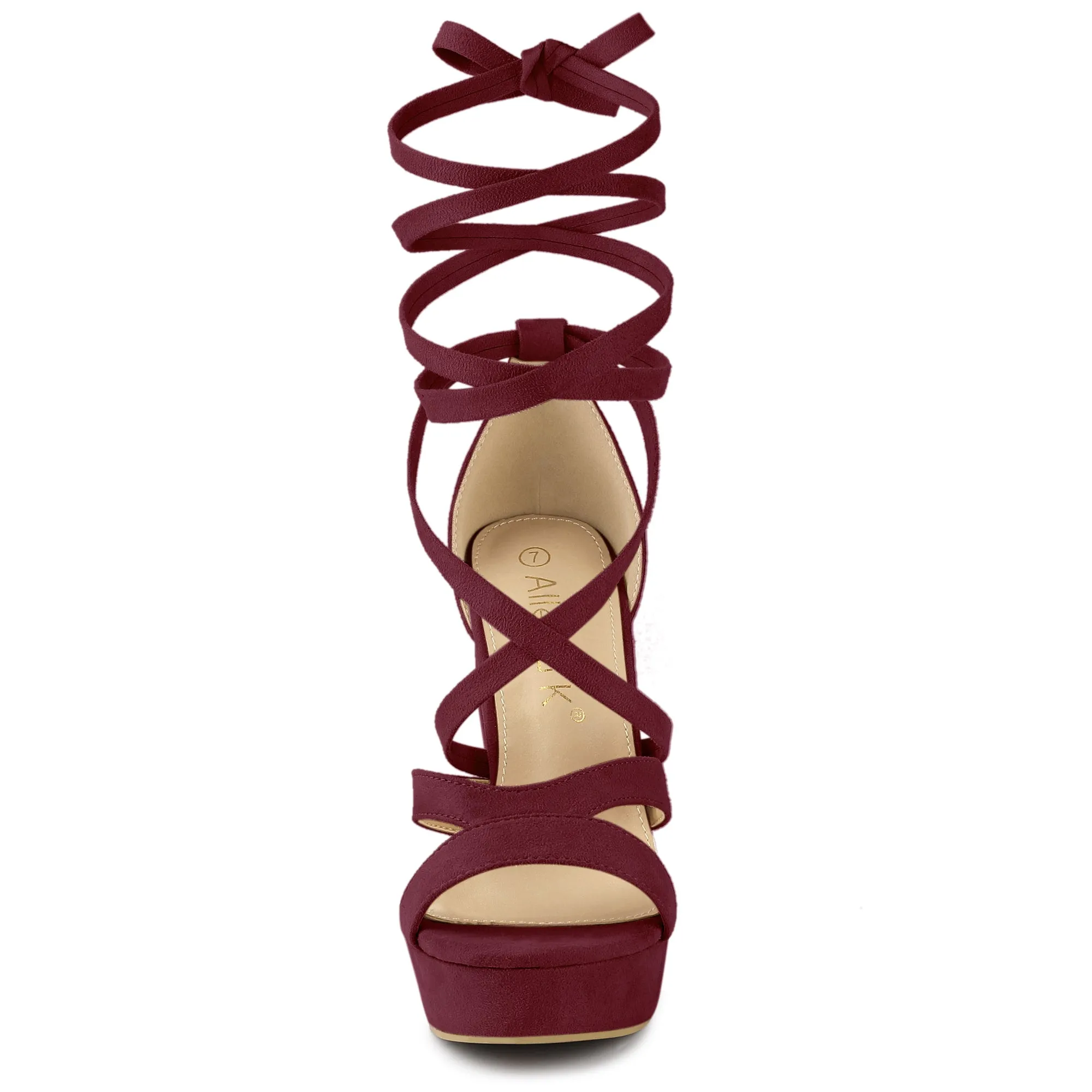Lace Up Platform Chunky High Heel Sandals