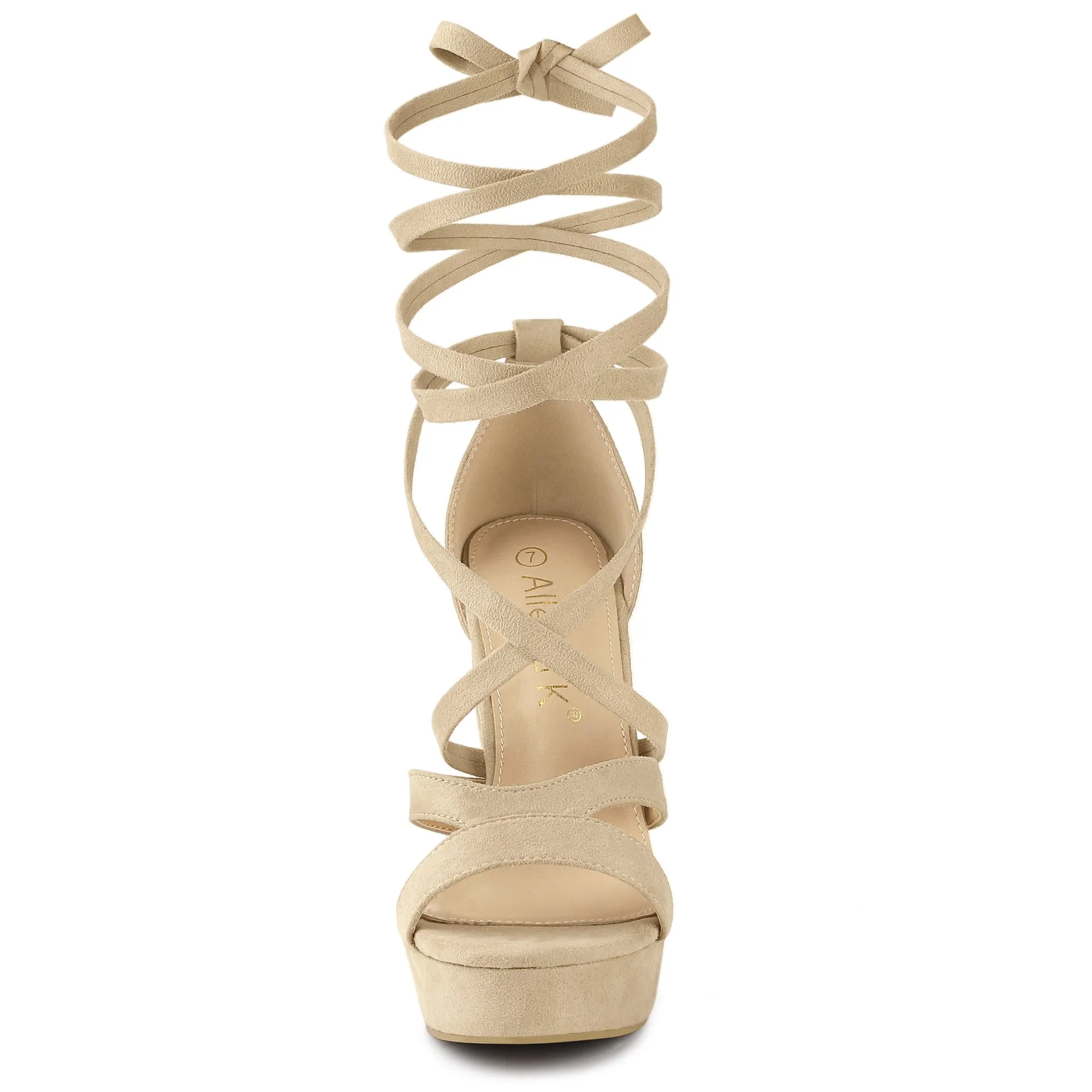 Lace Up Platform Chunky High Heel Sandals