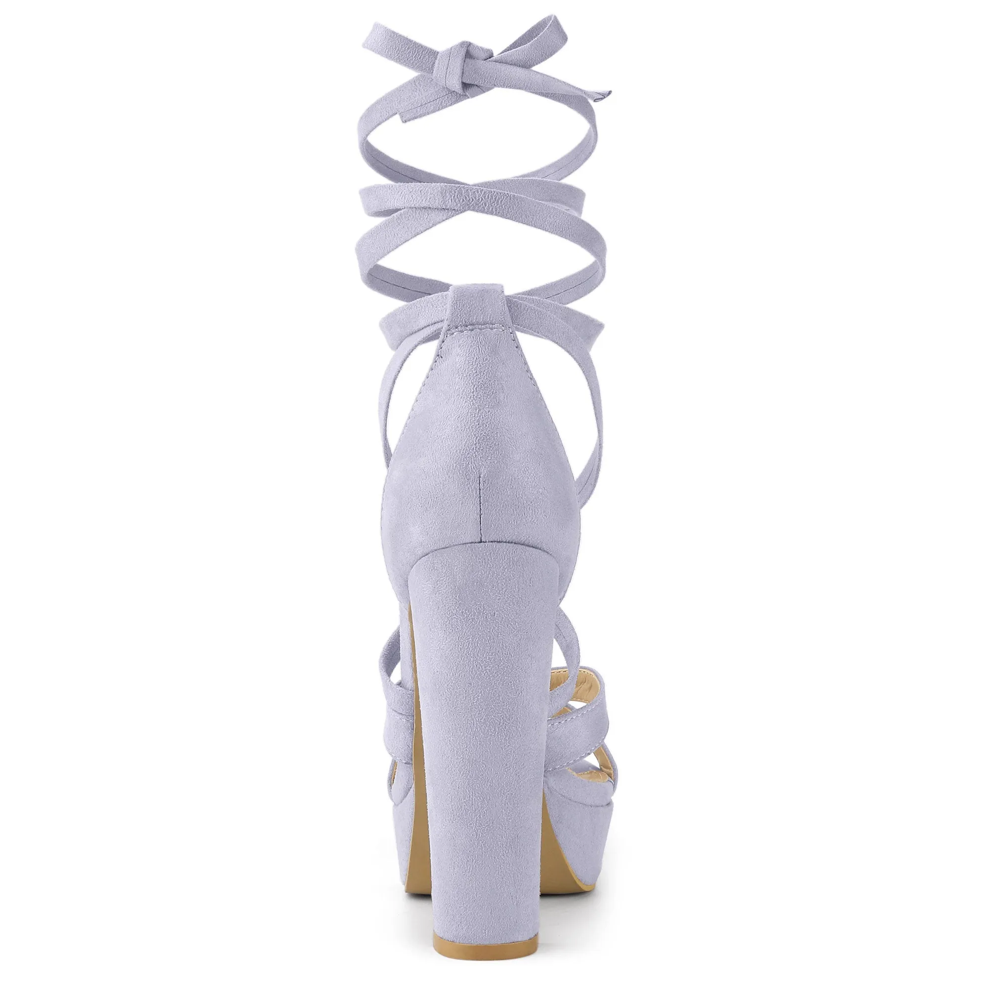 Lace Up Platform Chunky High Heel Sandals