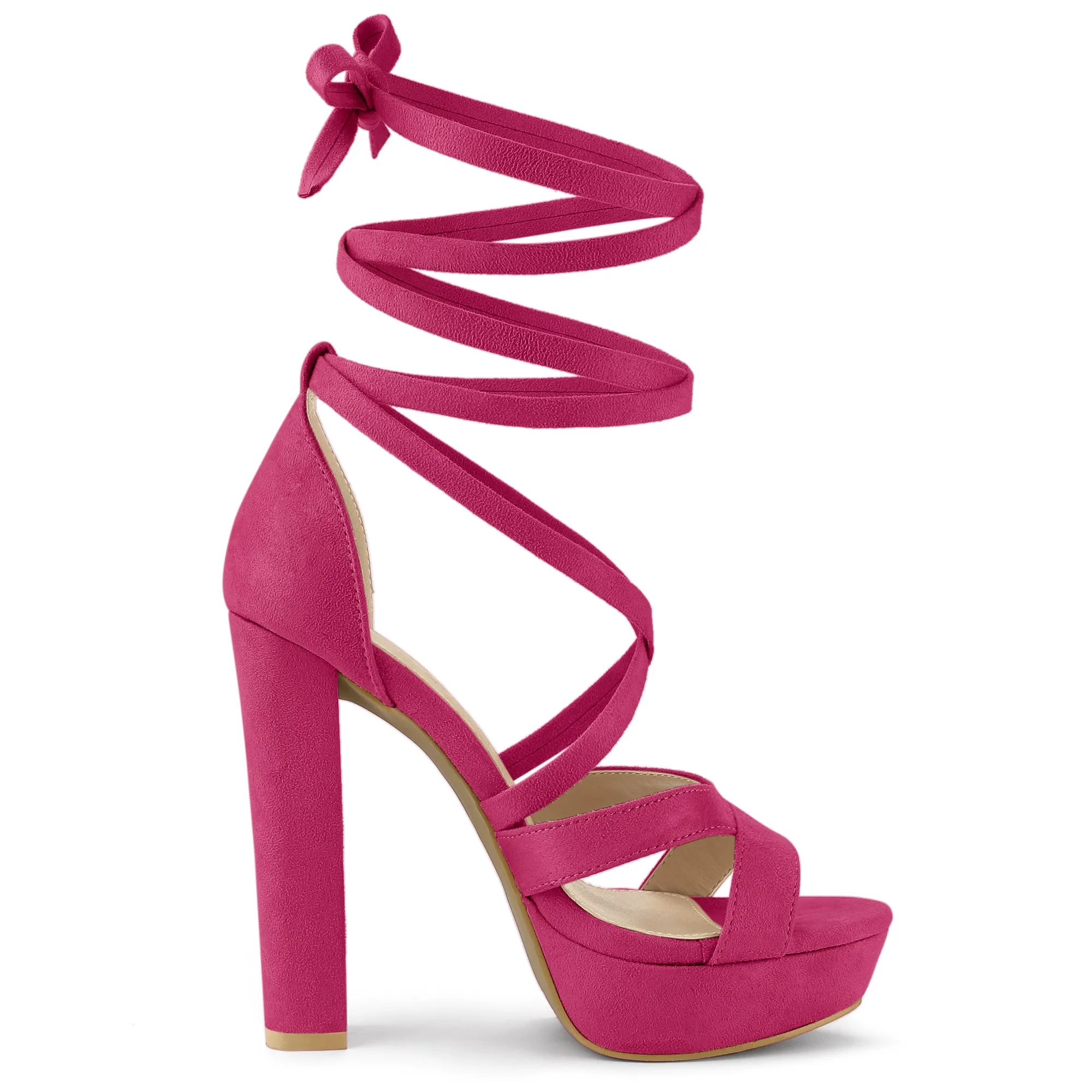 Lace Up Platform Chunky High Heel Sandals