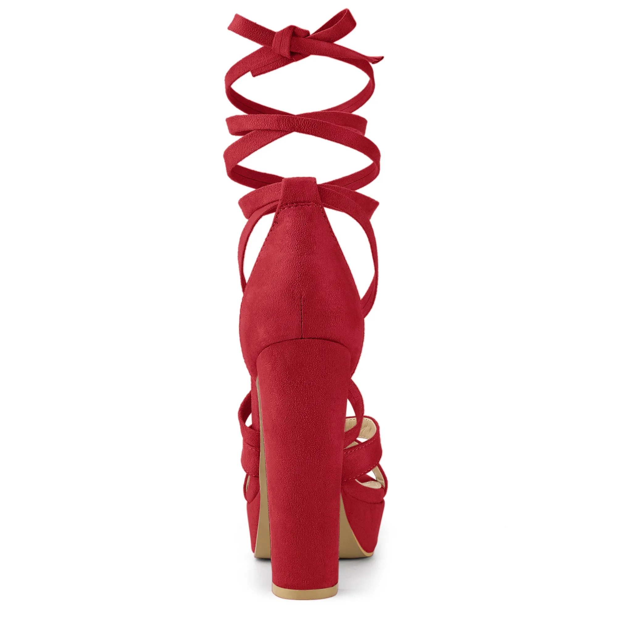 Lace Up Platform Chunky High Heel Sandals