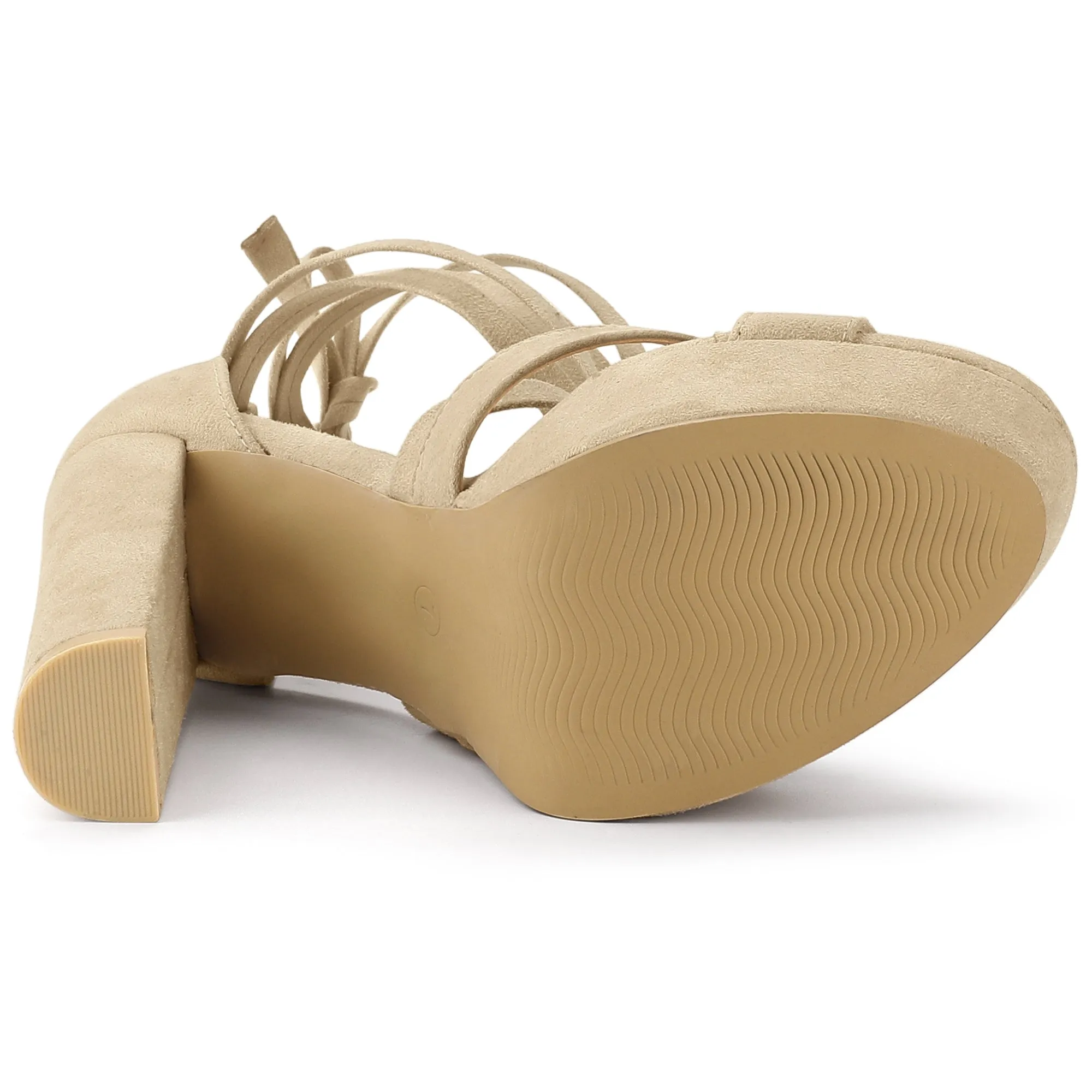 Lace Up Platform Chunky High Heel Sandals