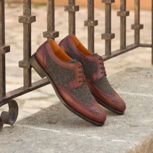 Ladies' Derby Wingtip-Painted Calf, Sartorial, Burgundy, Grey-Wholesale