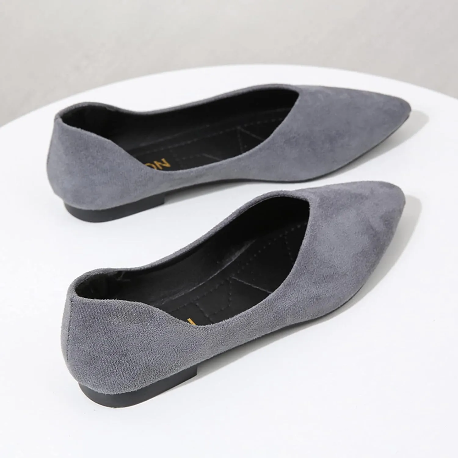 Ladies Fashion Solid Color Pointed Toe Casual Shoes Shallow Flat Shoes Lace Shoes Women