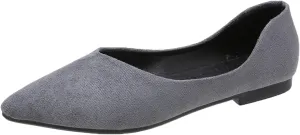Ladies Fashion Solid Color Pointed Toe Casual Shoes Shallow Flat Shoes Lace Shoes Women