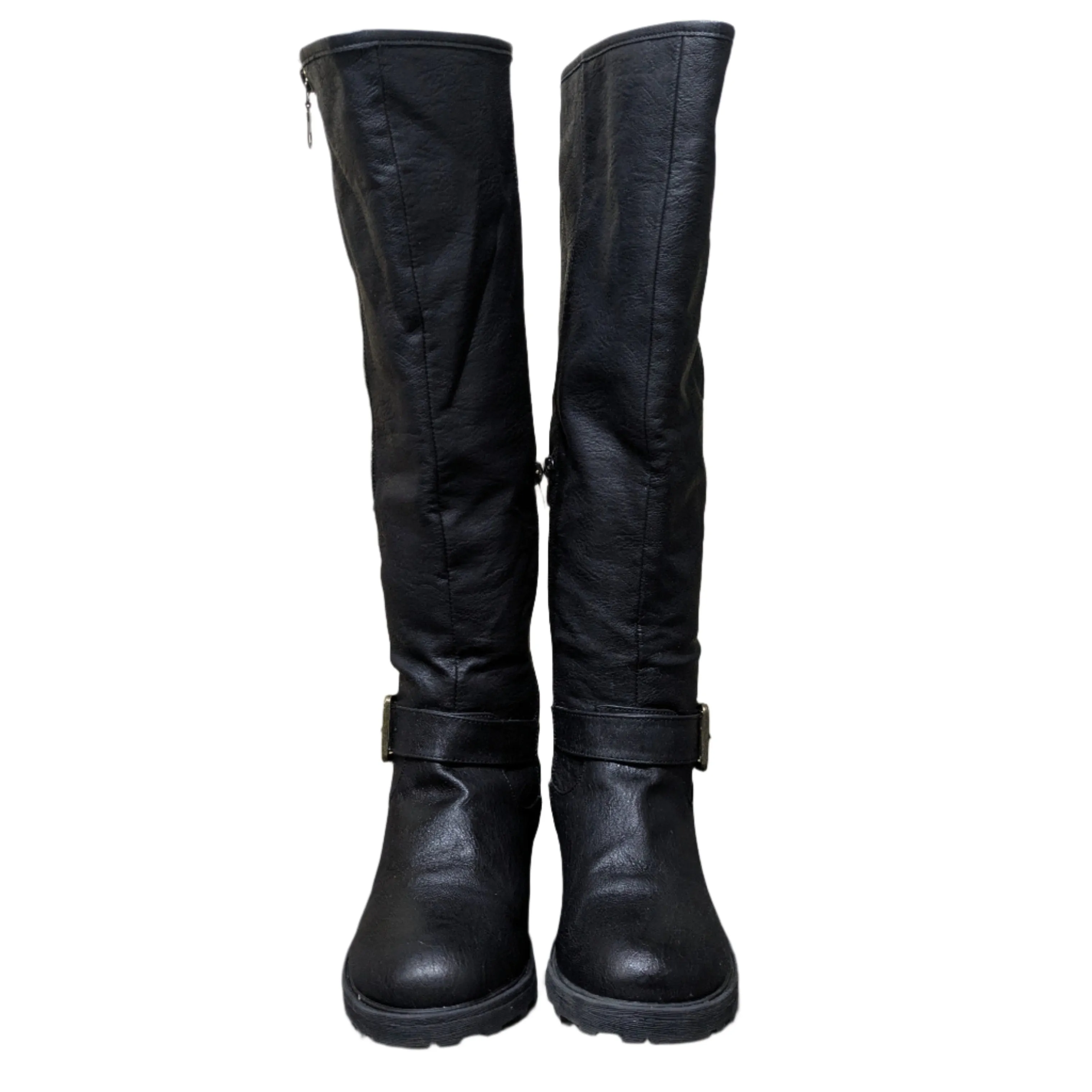 Ladies Knee-High Fur-Lined Faux Leather Riding Boots Size UK 5 / EU 38 / US 7