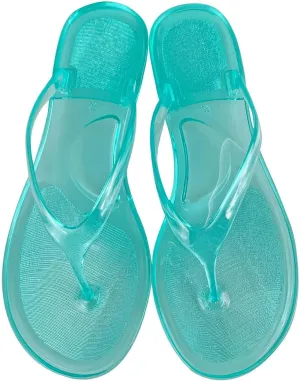 Ladies Summer Transparent Jelly Crystal Flat Bottom Toe Flip Flops Beach Sandal Slippers Nine Slides Sandals for Women